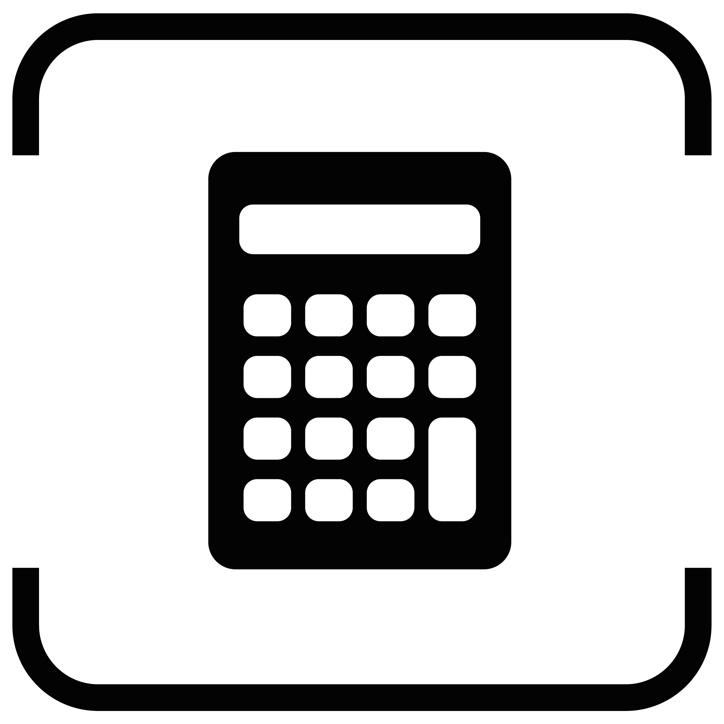 Schwarzes Icon eines Taschenrechners