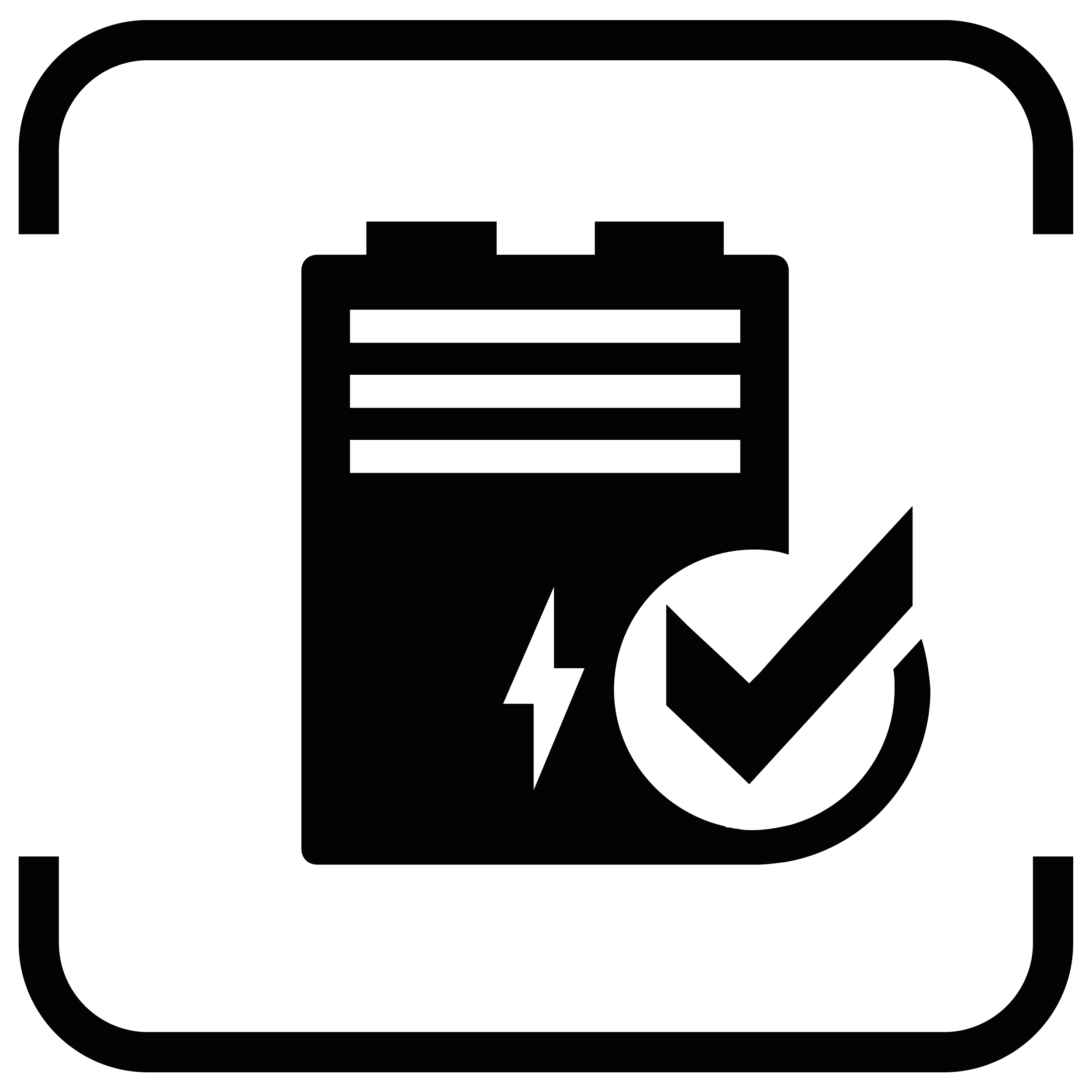 Schwarzes Icon einer Hochvoltbatterie